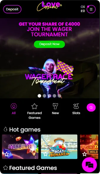 Application mobile Love Casino