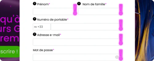 Entrez les informations personnelles