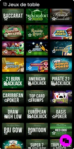 Jeux de table Love Casino