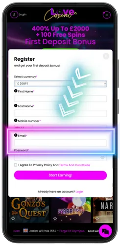 Email and secure password