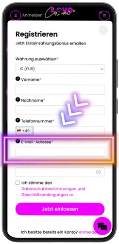 E-Mail und sicheres Passwort