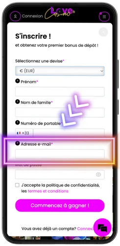 E-mail et mot de passe sécurisé