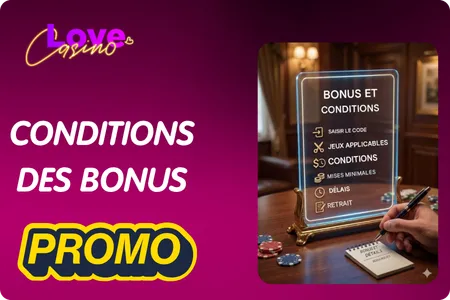 Conditions et mises chez Love Casino